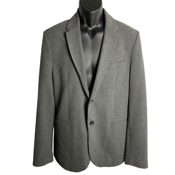 Zara Other - Zara Daily Outfit Blazer Jacket XL Grey Notch Collar Pockets Lined Two Button